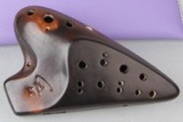 Focalink Double Chamber Straw Fire Ceramic Ocarina W/Exclusive Hard-shell Case - Authenticity Proved by Engraved Identification Code on Each Piece! Linn's Arts Exclusive! (Alto C)