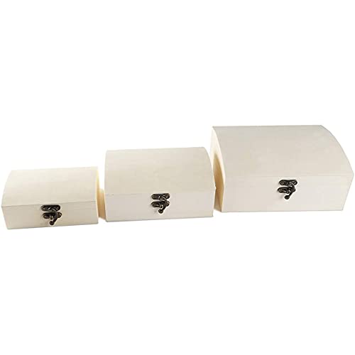 Unfinished Wood Box with Hinged Locking Lid, Wooden Jewelry Box (3 Pack) Pricepulse