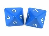 Blue Jumbo Polyhedral 8 Sided Dice - Set of 2
