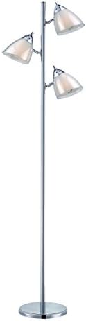 Lite Source Floor Lamps Ls-81615A/Wht Selika Ii 3-Lite Floor Lamp With White Acrylic Shade, 8" X 10" X 63", Chrome