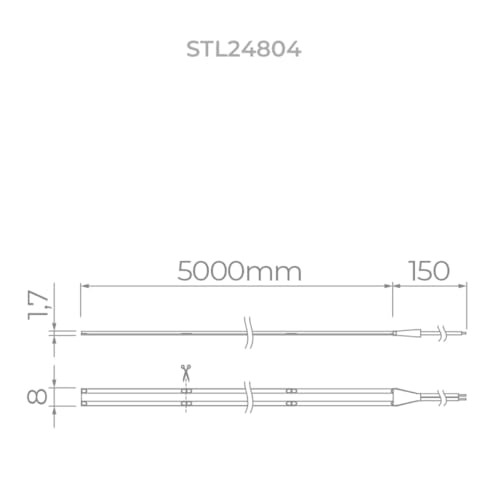 Fita Led Cob All Light 12v Evo 7w/m 5m Irc 90 500lm/m Stella
