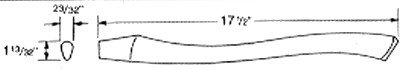 Vaughan & Bushnell 651-81 18-1/2" Replacement Curved Hatchet Style Handle for 23-oz California Framer Hammer - Tough Fibre Grade (65181)