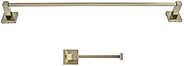 Italia CA2BZSET Capri Series Bronze Towel Bar and Toilet Paper Holder Bathroom Accessory Set