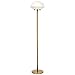 Brightech Aiden LED Floor Lamp– Contemporary Modern Frosted Glass Globe Lamp- Tall Pole Standing Uplight Lamp for Living Room, Den Office Or Bedroom- Energy Efficient Bulb Included- Antique Brass