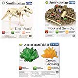 Stem Science Kit Smithsonian Bundle with Dinosaur Fossils, Rock and Gem Dig, and Crystal Growing Kits