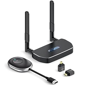 MpioLife Wireless HDMI Extender 5G - 4K Wireless HDMI/VGA Transmitter Receiver Kit, 164FT/50M Streaming Video for Laptop/Computer to Monitor/Projector/HDTV