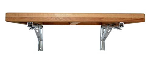 SeaLux Wall Mount 30" x 13" Folding Shower Teak Bench in Teak Board for Boat, Shower Room, Steam and Sauna Room