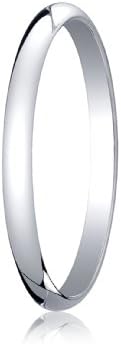 Women's Platinum 2mm Traditional Dome Oval Wedding Band Ring