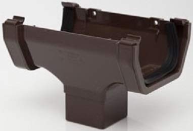 POLYPIPE RS205 Brown Running Outlet for 112 x 65mm Square guttering System