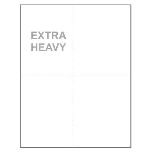 8-1/2 x 11 Laser and Inkjet Printer Postcards 4 up Per Page, (4-1/4" x 5-1/2" After Perf) EXTRA HEAVY 100 Sheets / 400 Cards