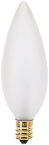 S3285 120V Candelabra Base 25-Watt B9.5 Light Bulb, Frosted, 1 x 1 x 3.5 Inch