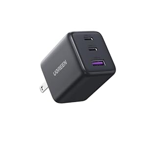 UGREEN 充電器 type-c 30W (2*USB-C+1*USB-A) 【PSE技術基準適合/PD3.0対応/30W急速充電/コンパクト】