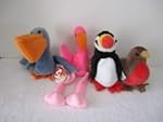Lot of 4 Ty Beanie Baby Birds - Puffer the Puffin, Pinky the Flamingo, Early the Robin and Scoop the Pelican - Great for Party Favors, Birthday Parties and Bird Aficiandos