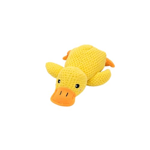 Brinquedo de Pelúcia para Cachorro em Formato de Pato Amarelo Macio e Interativo Ideal para Morder Brincar e Entreter o Pet (Médio, PET)