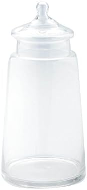 Diamond Star Glass 6.5"Dx13" clear Large Jar with Lid