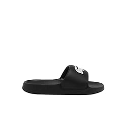 Lacoste Women's Serve Slide, Black & White Croc, 6