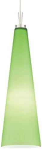 Alfa Lighting P95MPG-BRZ-LIM Art Glass Long Cone Halogen Line Voltage Pendant, Vintage Bronze with Lime Green Glass