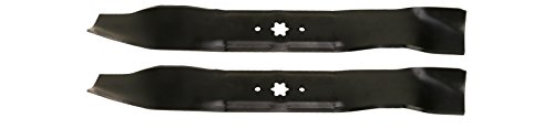 USA Mower Blades (2 MTD616MBP Toothed Extra High-Lift for MTD 490-100-M115 942-616 742-04087 Length 21-3/16 in. Width 2-3/4 in. Thickness .150 in. Center Hole 6 Point Star 38 in. Deck