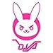 D.VA Bunny Logo Overwatch - Vinyl 4" tall (Color: HOT PINK) decal laptop tablet skateboard car windows stickers