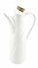 Oil Dispenser Bottle, 8.45 FL OZ (250 ML), 77L Ceramic Tabletop Olive Oil Dispenser Bottle - Soy Sauce or Vinegar Cruet with Pourer - Modern White Ceramic Dinner Liquid Condiment Dispenser