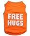 Parisian Pet Dog T-Shirt - Embroidered ' Free Hugs ' Dog Shirt - 100% Cotton, Dog Clothes - Sleeveless Dog Tank Top - Machine Washable Dog Shirts for Small Dogs S