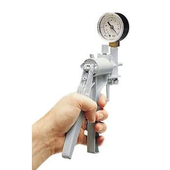 Hand-operated vacuum pump, 16 mL/stroke, PVC body