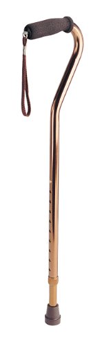 Medline MDS86420BRZW Offset Handle Canes with Foram Hand Grip, Bronze (Pack of 6)