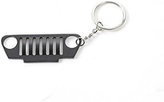 Black Zinc alloy Front Face Grille Key Chain Key Ring For TJ Wrangler 97-06