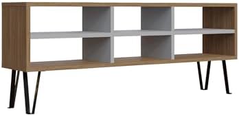 Soporte de televisión, Melamina, Roble Blanco, Talla única