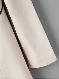 me&u fashion buttoned tabs double-breasteded coat in off-white (cotton,polyester)