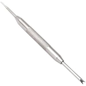 Double-Ended Watch Pin Pusher and Spring Bar Remover Tool Silver, Non-Removable Head Band Strap Link Repair Tool for Watch Ad