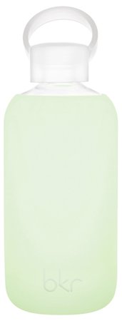 bkr BPA-Free Silicone Sleeve Glass Water Bottle, 16oz / 500 ml - Detox - Sheer Dusty Mint