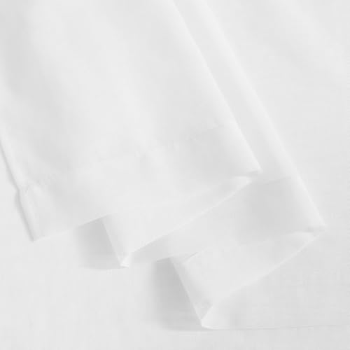 PONY DANCE White Curtains, Living Room, 245 cm High Curtain, Transparent Curtains, Linen Look Voile Curtain, White Curtains, Eyelet Curtain, Translucent, 245 x 140 cm, Set of 2