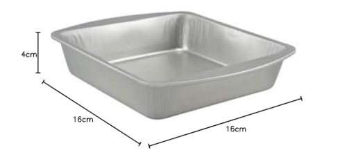 a2s Murti Aluminium Cake Baking tin/Mould Square Shape L-6, B-6, H-3 inch 3