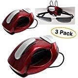 Pro Image Sunglasses Eyeglasses Car Clip Holder | Sun Visor Fastener Portable Pen Clip, Durable, Red (3 Pack)