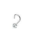 316L Surgical Steel Nose Screw Ring 3mm Choose Your Color CZ 18G