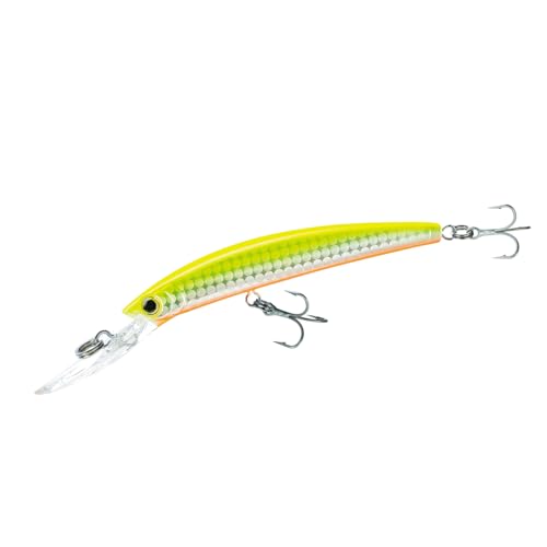 Yo-Zuri Crystal Minnow Deep Diver Lure, 3-1/2-Inch, Holographic Chartreuse