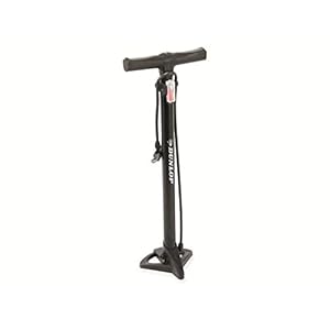 DUNLOP fietspomp, staand, 63 cm hoog, Zwart, 2 ventielen, Schrader/Presta/Dunlop, 63 cm