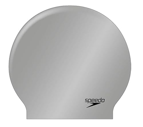 Speedo Adult Unisex Biofuse Protective Swim Caps, Silver, XL
