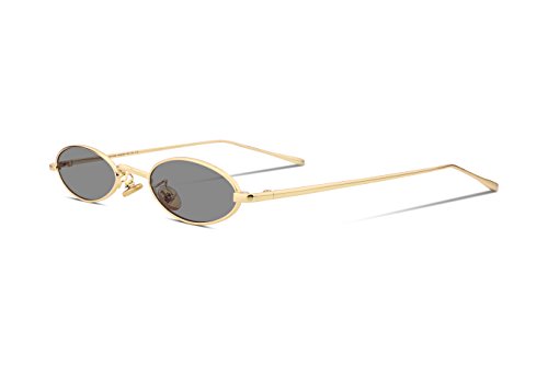 Feisedy vintage slender oval sunglasses small metal frame candy c…
