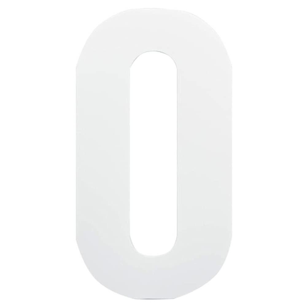 Merriway BH04239 (3 Pcs) White Vinyl Stick-On Wheelie Bin Post Box Crate Dust Bin Numbers, 150mm (6 inch) Number 0 - Pack of 3 Pieces