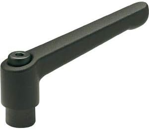 Ganter Standard Elements | Adjustable Clamping Levers with Threaded Bush – GN 300 | Bushing Burnished Steel | Handle Zinc Pressure Die-Casting Black Plastic Coated, Black, GN 300-45-M6-SW