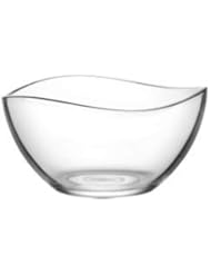 Vira 63.5 Ounce Glass Serving Bowl | Beautiful Wavy Design, Thick, Durable Glass, For Salads, Desserts, Fruit, and More, Microwave and Dishwasher Safe, 8.2â€ x 4.5â€