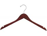 Wooden Top Hanger, Walnut Finish with Chrome Hardware, Box of 25 by The Great American Hanger Company