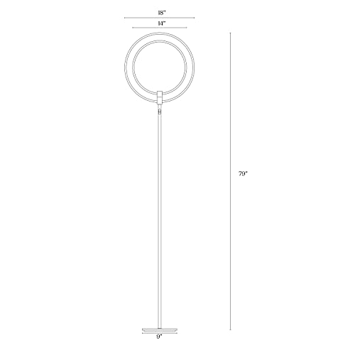 Brightech Eclipse Modern LED Torchiere Floor Lamp - Very High Brightness, Indoor Lamp - Living Room Standing Light - Alternative to Halogen - Built in Touch Dimmer - Gold/Brass