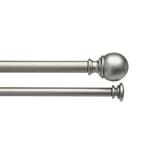 Amazon Basics 1Inch Double Extendable Curtain Rods with Round Finials