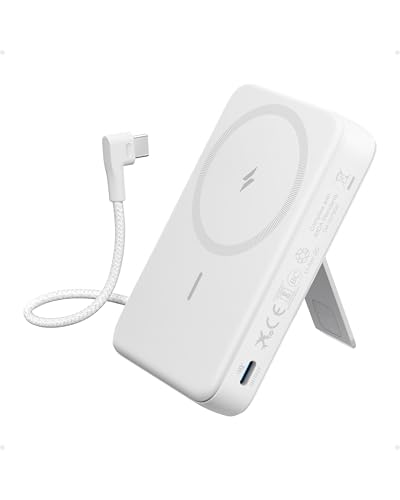 Anker Zolo magnetische Powerbank, 10K kabelloses Ladegerät, 30W Max. Schnellladen, integriertes USB-C Kabel & Ständer, für iPhone 17/16/15 Serie, AirP