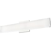 Kuzco Lighting Latitude-Slim 25" Vanity Light | Chrome Finish | White Acrylic Diffuser | Modern Integrated LED Wall Light | M