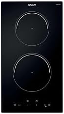 CI32CBB Placa Inducción Dominó, 2 Zonas, 30 CM, 9 Niveles de Potencia, 3,5KW, Mandos Centrales, Indicador de Calor, Bloqueo Infantil, Alerta Sobrecalentamiento y Derrames, Negro