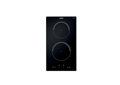 CI32CBB Placa Inducción Dominó, 2 Zonas, 30 CM, 9 Niveles de Potencia, 3,5KW, Mandos Centrales, Indicador de Calor, Bloqueo Infantil, Alerta Sobrecalentamiento y Derrames, Negro